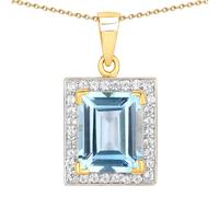 Rafaela Donata Kette Sterling Silber Blautopas in Gelbgold Blue Damen