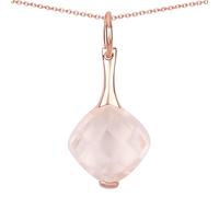 Rafaela Donata Kette Sterling Silber Rosenquarz in Roségold 45cm Damen