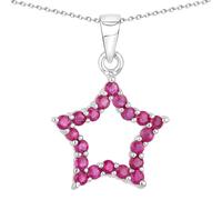 Rafaela Donata Kette Stern Sterling Silber Smaragd in Pink Damen