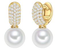 Rafaela Donata - Ohrhänger Sterling Silber Zirkonia Muschelkernperle in Gelbgold Ohrringe Damen