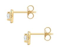 Paar Ohrstecker RAFAELA DONATA "RD5061", gelb (gelbgold, weiß), Ohrringe, Damen, 6,6mm,mit Zirkonia, Silber 925 (Sterlingsilber) (12927413-0) gelbgold, weiß