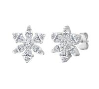 Rafaela Donata Damen Ohrstecker 925/- Sterling Silber rhodiniert mit Zirkonia weiß Blume