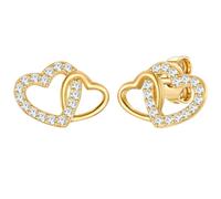 Rafaela Donata Ohrstecker Herz Sterling Silber Zirkonia in Gelbgold Gold Damen