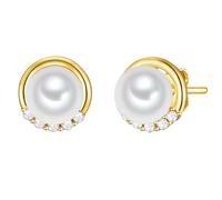 Rafaela Donata Ohrstecker Sterling Silber Zirkonia Perlmutt in Gelbgold 10,7 mm Damen