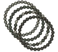 Rafaela Donata Perlen-Armband Muschelkernperle in Grau/Schwarz Damen