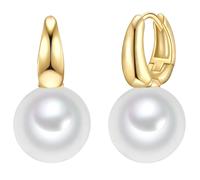 Rafaela Donata Perlen-Creolen Sterling Silber Muschelkernperle in Gelbgold 24,0 mm Damen