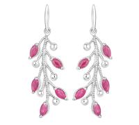 Rafaela Donata - Ohrringe Floral Sterling Silber Saphir in Silber Damen