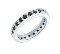 Rafaela Donata Damen Ring 925/- Sterling Silber rhodiniert Zirkonia schwarz Silberring