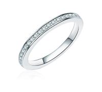 Rafaela Donata Damen-Ring 925 Sterling Silber Zirkonia weiß - Silberring in Memoire-Form mit Zirkonia farblos Vorsteckring