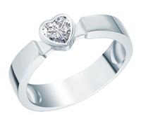 Rafaela Donata Damen Ring 925/- Sterling Silber rhodiniert Zirkonia weiß Herz Silberring
