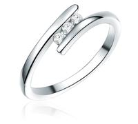 Rafaela Donata Damen Bandring aus 925/- Sterling Silber Zirkonia weiß im Brillantschliff - Silberring Damenring