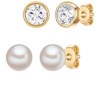 Rafaela Donata Schmuckset Gelbvergoldet mit Kristallen von Swarovski® Perle 6,0 - 7,0 mm Damen