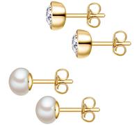 Rafaela Donata Schmuckset Sterling Silber verziert mit Kristallen von Swarovski® Süßwasser-Zuchtperle in 6,0 - 7,0 mm Damen