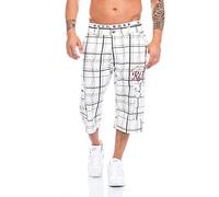 Raff&Taff Herren Bermuda in schönen Karo Farben .Schwarz,Weiß und in Antrhrazit bis XXXL (RT001- Weiß-L)