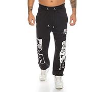 Raff & Taff Jogginghose Sweatpants Sporthose Bulldog Body Buard aus hochwertiger Baumwollmischung (Schwarz, 6XL~64)