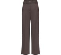 Raffaello Rossi Straight Fit Bundfaltenhose mit Gürtel in Dunkelbraun, Größe 38