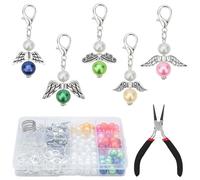 RAFIYU 60 Sets Schutzengel Schlüsselanhänger Anhänger, Gastgeschenke Hochzeit Little Angel, Schlüsselanhänger Engel Taufe Deko, Geburtstag Geschenk, Weihnachtsgeschenke Kleinigkeiten Set