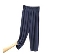 RAFYZY Leichte Pyjamahose für Herren - Bequeme, weiche Schlaf- & Loungehose für Herren PJ Sleep Jogger,Navy Blue,5XL