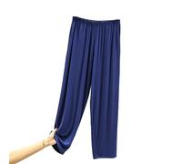 RAFYZY Leichte Pyjamahose für Herren - Bequeme, weiche Schlaf- & Loungehose für Herren PJ Sleep Jogger,Sapphire Blue,4XL