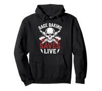 Rage Baking Saves Live Fun Metalhead Stress Baker Hardcore Pullover Hoodie