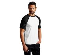Raglan Baseball T-Shirt Herren, Weiß-Schwarz, XL