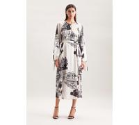 Raglankleid mit Schleifendetails und Taillengürtel aus Satin Weiß 42 (60.849881-0003-42)
