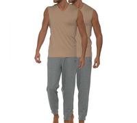 Ragman 2-er Set Shirts Nude mit V-Ausschnitt