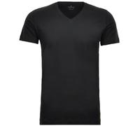 Ragman Herren 2 T-Shirt Doppelpack Bodyfit mit V-Ausschnitt, Schwarz, M