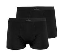RAGMAN Herren Boxershorts, 2er Pack - Unterwäsche, Unterhose, Baumwollmischung, Logo, einfarbig Schwarz S