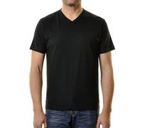 Ragman Herren Doppelpack - 2 T-Shirts Long & Tall mit V-Ausschnitt , Schwarz , L