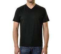 Ragman Herren Doppelpack - 2 T-Shirts Long & Tall mit V-Ausschnitt , Schwarz , XXL