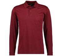 Ragman Poloshirt Softknit mit Brusttasche, Langarm, Knopfleiste, Baumwollmischung Rot Größe M