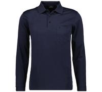 RAGMAN Herren Langarm-Poloshirt - Soft Knit Polo Knopf Langarm, Baumwollmischung, Knopfleiste, Easy Care Dunkelblau 8XL