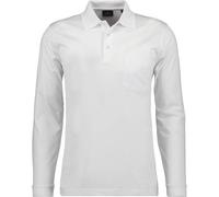 RAGMAN Regular Fit Longsleeve Poloshirt weiss, Einfarbig