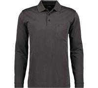 RAGMAN Herren RAGMAN Langarm Softknit Poloshirt, Anthrazit (019), L