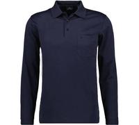 Ragman Herren-Poloshirt Regular Fit Longsleeve Einfarbig Marine XXL