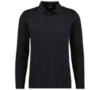 Ragman Herren Poloshirt Soft Knit 540291 009, Langarm, Knopfleiste, Baumwollmischung, Schwarz 6XL