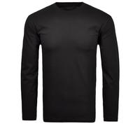RAGMAN Herren Langarm-Shirt Regular Fit Rundhals Einfarbig Schwarz Größe S