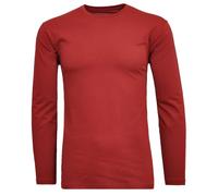 RAGMAN Herren Langarm-Shirt Rundhals L, Weinrot-061