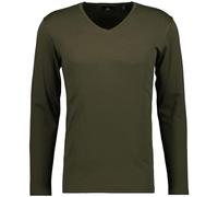Langarmshirt RAGMAN, Herren, Gr. M, grün (dunkelgrün, 393), Baumwolle, regular fit, V-Ausschnitt, Shirts (88683711-M) dunkelgrün, 393