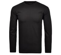 RAGMAN Regular Fit Longsleeve schwarz, Einfarbig