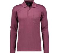 RAGMAN Modern Fit Longsleeve Poloshirt violett, Gemustert