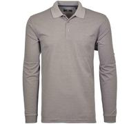 Ragman Herren Poloshirt Softknit Regular Fit Longsleeve silbergrau gemustert Gr. L