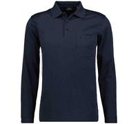 Ragman Herren Langarm-Poloshirt Soft Knit Polo, Baumwollmischung, Easy Care Dunkelblau 4XL
