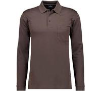 Ragman Herren-Poloshirt Regular Fit Longsleeve – Softknit mit Brusttasche, Mokka L