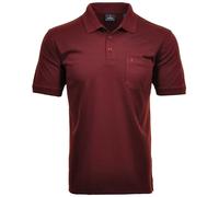 RAGMAN Herren Poloshirt - Oberteil, Softknit-Polo, Baumwollmischung, Brusttasche, Knopfleiste, kurz, einfarbig Rot 7XL
