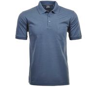 RAGMAN Herren Poloshirt - Oberteil, Softknit-Polo, Baumwollmischung, Brusttasche, Knopfleiste, kurz, einfarbig Blau 7XL