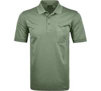 RAGMAN Herren Poloshirt - Oberteil, Softknit-Polo, Baumwollmischung, Brusttasche, Knopfleiste, kurz, einfarbig Grün 8XL