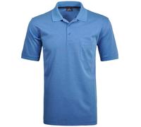 Ragman Herren Poloshirt Softknit - Baumwollmischung, Brusttasche, Knopfleiste, kurz - Hellblau 4XL