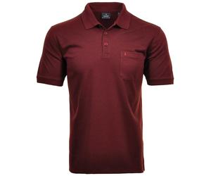 RAGMAN Herren Poloshirt - Oberteil, Softknit-Polo, Baumwollmischung, Brusttasche, Knopfleiste, kurz, einfarbig Rot 7XL